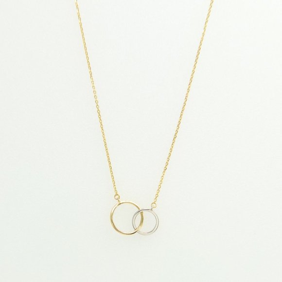 Soleil 14K Gold Layered Silver Circles Necklace - Picture 4 of 10